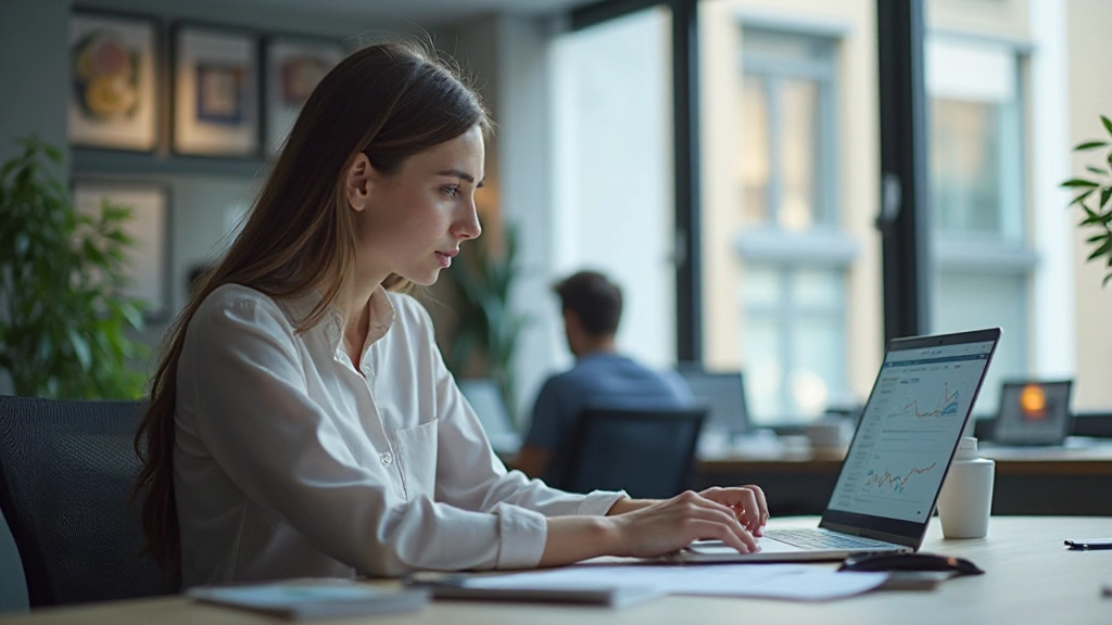 Professionell marknadsförare arbetar med digital strategi vid skrivbord